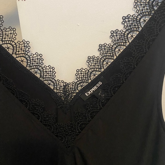 Express Black peplum lace detail top - Picture 7 of 8